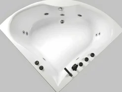 Shower & Design Massagebad-Hoekbadkuip Agyness - 263L - 135 X 135 X H57 Cm