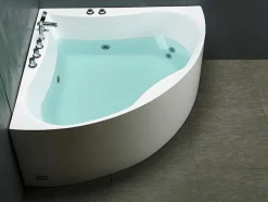 Shower & Design Massagebad-Hoekbadkuip Agyness - 263L - 135 X 135 X H57 Cm