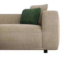 Vente-unique Fluweel / Suede-Hoekbank Met Hoek Links Van Beige Velours Met Textuur Talmine