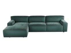 Vente-unique Hoekbank-Hoekbank Met Hoek Links Van Blauw Velours Otrano