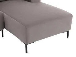 Vente-unique Fluweel / Suede-Hoekbank Met Hoek Rechts Van Grijs Velours Madalieni