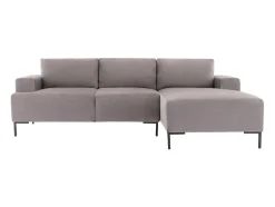 Vente-unique Fluweel / Suede-Hoekbank Met Hoek Rechts Van Grijs Velours Madalieni
