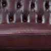 LINEA SOFA Chesterfield Zitbank-Hoekbank Van 100% Buffelleer Chesterfield Brenton - Kersenrood - Hoek Rechts