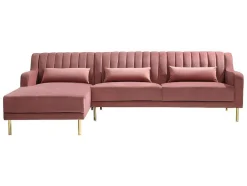 Vente-unique Fluweel / Suede-Hoekbank Van Fluweel Meyreuil - Oudroze - Hoek Links