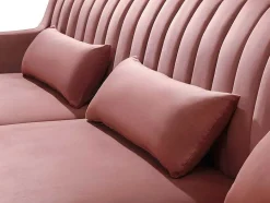 Vente-unique Fluweel / Suede-Hoekbank Van Fluweel Meyreuil - Oudroze - Hoek Rechts