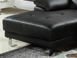 LINEA SOFA Leren Zitbank-Hoekbank Van Hoogwaardig Leer Excelsior Ii - Zwart - Hoek Links