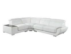 LINEA SOFA Leren Zitbank-Hoekbank Van Leer Nahia - Wit - Hoek Links