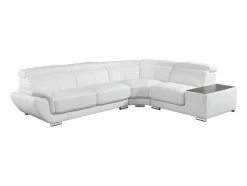 LINEA SOFA Leren Zitbank-Hoekbank Van Leer Nahia - Wit - Hoek Rechts