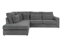 Vente-unique Charmant-Hoekbank Van Ribfluweel Mondovi - Grijs - Hoek Links