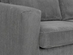 Vente-unique Charmant-Hoekbank Van Ribfluweel Mondovi - Grijs - Hoek Rechts