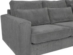 Vente-unique Charmant-Hoekbank Van Ribfluweel Mondovi - Grijs - Hoek Rechts