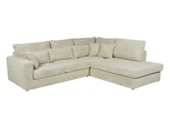 Vente-unique Charmant-Hoekbank Van Ribfluweel Mondovi - Beige - Hoek Rechts