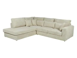 Vente-unique Charmant-Hoekbank Van Ribfluweel Mondovi - Beige - Hoek Links