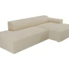 Vente-unique Fluweel / Suede-Hoekbank Van Ribfluweel Rechtse Hoek Cremekleur Nepiri