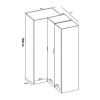 Vente-unique Kledingkast-Hoekkast Met 5 Deuren - L173 Cm - Wit - Listowel