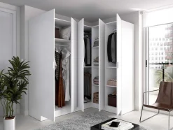 Vente-unique Kledingkast-Hoekkast Met 5 Deuren - L173 Cm - Wit - Listowel