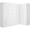 Vente-unique Kledingkast-Hoekkast Met 6 Deuren En 3 Lades - L213 Cm - Wit - Listowel