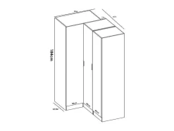 Vente-unique Kledingkast-Hoekkast Met 6 Deuren En 3 Lades - L213 Cm - Wit - Listowel