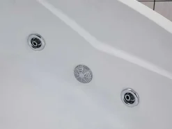 Shower & Design Massagebad-Hoekmassagebad Met Watervalsysteem Aglena - 2 Personen - 350 L - 150 X 150 X 60 Cm