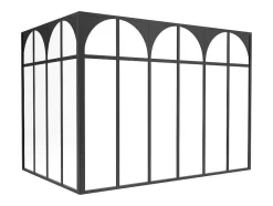 Vente-unique Glazen Binnenraam-Hoekraam Werkplaats Met Art-Decostijl Van Gepoedercoat Aluminium L180 X B120 X H130 Cm - Zwart - Arcadea