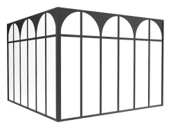 Vente-unique Glazen Binnenraam-Hoekraam Werkplaats Met Art-Decostijl Van Gepoedercoat Aluminium L180 X B180 X H130 Cm - Zwart - Arcadea