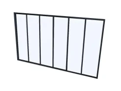 Vente-unique Glazen Binnenraam-Hoekraam Werkplaats Van Gepoedercoat Aluminium - L180 X B60 X H130 Cm - Zwart - Bayview