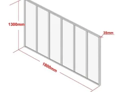 Vente-unique Glazen Binnenraam-Hoekraam Werkplaats Van Gepoedercoat Aluminium - L180 X B60 X H130 Cm - Zwart - Bayview