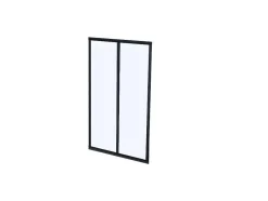 Vente-unique Glazen Binnenraam-Hoekraam Werkplaats Van Gepoedercoat Aluminium - L120 X B60 X H130 Cm - Zwart - Bayview