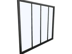 Vente-unique Glazen Binnenraam-Hoekraam Werkplaats Van Gepoedercoat Aluminium - L120 X B60 X H130 Cm - Zwart - Bayview