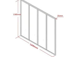 Vente-unique Glazen Binnenraam-Hoekraam Werkplaats Van Gepoedercoat Aluminium - L120 X B60 X H130 Cm - Zwart - Bayview