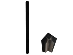 Vente-unique Glazen Binnenraam-Hoekraam Werkplaats Van Gepoedercoat Aluminium - L120 X B60 X H130 Cm - Zwart - Bayview