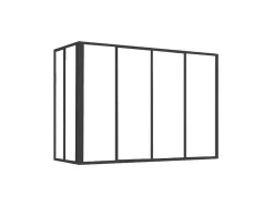 Vente-unique Glazen Binnenraam-Hoekraam Werkplaats Van Gepoedercoat Aluminium - L120 X B60 X H130 Cm - Zwart - Bayview