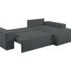 Vente-unique Fluweel / Suede-Hoekslaapbank Amelia Van Pascal Morabito - Ribfluweel - Antracietgrijs - Hoek Rechts