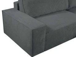 Vente-unique Fluweel / Suede-Hoekslaapbank Amelia Van Pascal Morabito - Ribfluweel - Antracietgrijs - Hoek Rechts