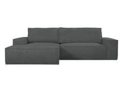 Vente-unique Aanbiedingen: Zitbank & Fauteuil-Hoekslaapbank Amelia Van Pascal Morabito - Ribfluweel - Antracietgrijs - Hoek Links