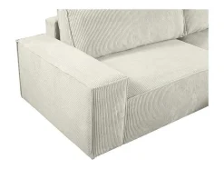 Vente-unique Aanbiedingen: Zitbank & Fauteuil-Hoekslaapbank Amelia Van Pascal Morabito - Ribfluweel - Beige - Hoek Rechts
