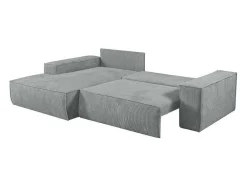 Vente-unique Aanbiedingen: Zitbank & Fauteuil-Hoekslaapbank Amelia Van Pascal Morabito - Ribfluweel - Lichtgrijs - Hoek Links