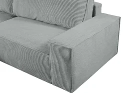 Vente-unique Aanbiedingen: Zitbank & Fauteuil-Hoekslaapbank Amelia Van Pascal Morabito - Ribfluweel - Lichtgrijs - Hoek Links