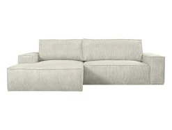 Vente-unique Aanbiedingen: Zitbank & Fauteuil-Hoekslaapbank Amelia Van Pascal Morabito - Ribfluweel - Beige - Hoek Links