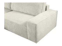 Vente-unique Aanbiedingen: Zitbank & Fauteuil-Hoekslaapbank Amelia Van Pascal Morabito - Ribfluweel - Beige - Hoek Links