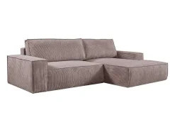 Vente-unique Aanbiedingen: Zitbank & Fauteuil-Hoekslaapbank Amelia Van Pascal Morabito - Ribfluweel - Lichtpaars - Hoek Rechts