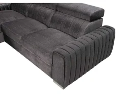 Vente-unique Speciale Modellen Zitbanken & Fauteuils-Hoekslaapbank Larica - Stof - Antraciet - Hoek Links