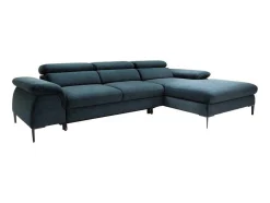 PASCAL MORABITO Speciale Modellen Zitbanken & Fauteuils-Hoekslaapbank Met Hoek Rechts Van Nachtblauw Velours Sepina - Van