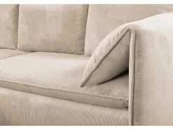 Vente-unique Hoekbank-Hoekslaapbank Teodora Van Pascal Morabito - Ribfluweel - Beige - Hoek Links