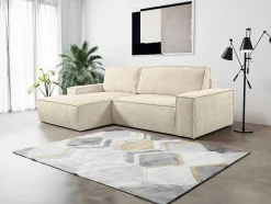 Vente-unique Zitbank-Hoekslaapbank Van Teddy Stof - Beige - Hoek Links - Amelia Van Pascal Morabito