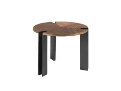 Angel Cerda Bijzettafel-Hoektafel In Notenhout En Zwart Staal 2117