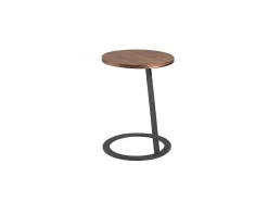 Angel Cerda Bijzettafel-Hoektafel In Walnoothout En Zwart Staal 2115