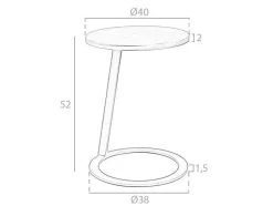 Angel Cerda Bijzettafel-Hoektafel In Walnoothout En Zwart Staal 2115