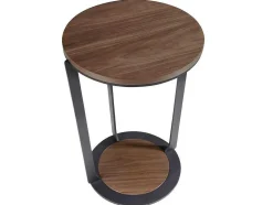 Angel Cerda Bijzettafel-Hoektafel In Walnoothout En Zwart Staal 2116