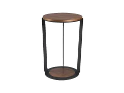Angel Cerda Bijzettafel-Hoektafel In Walnoothout En Zwart Staal 2116